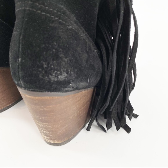 Steve Madden Faulkner Black Fringe Ankle Booties, Size 6 M - Picture 6 of 14